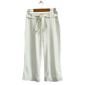 LE Chateau Wide Leg Linen Blend Cropped Capri Pants